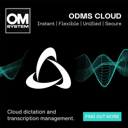 Image of the OM System Olympus Cloud dictation and transcription logo