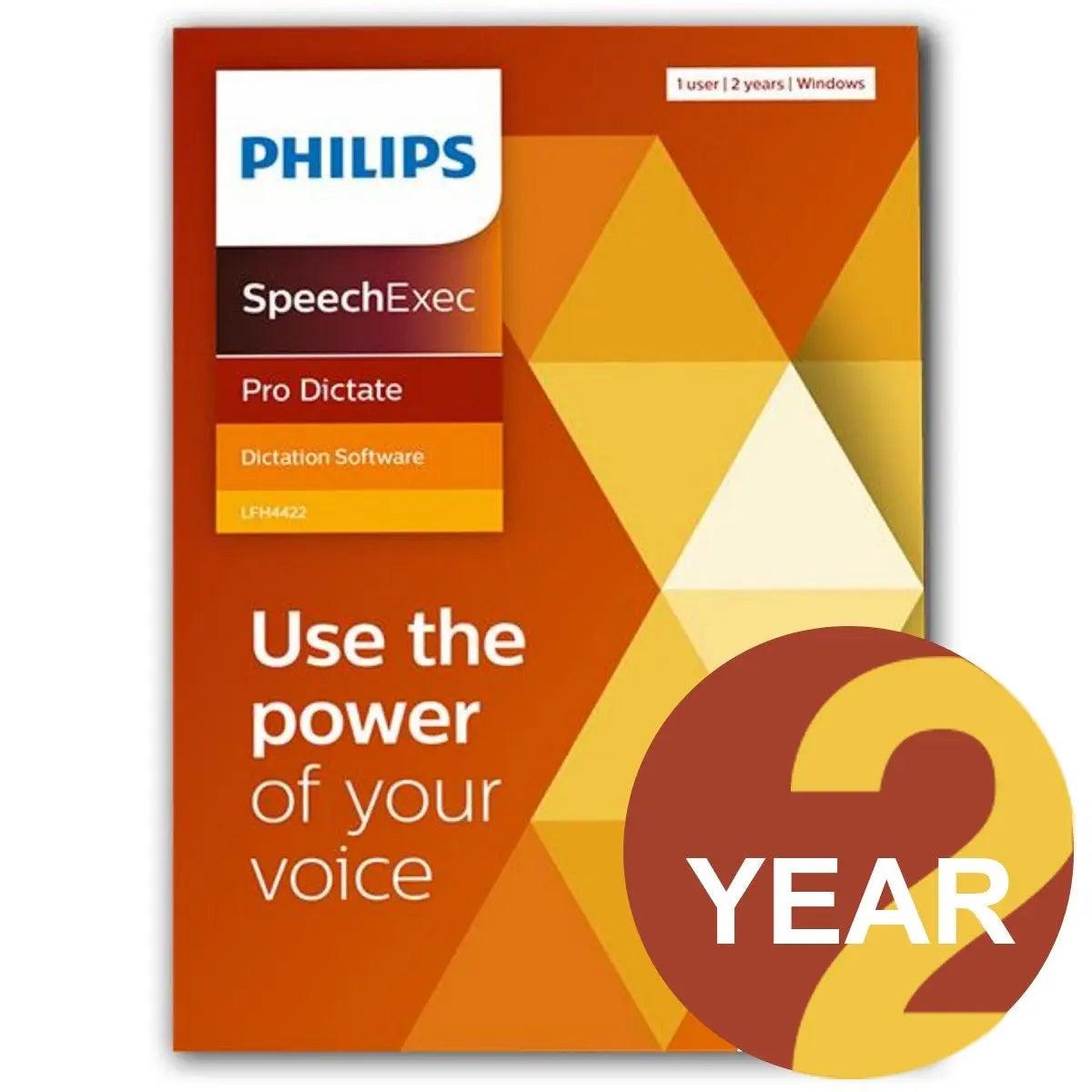 Philips SpeechExec Pro Dictate Software LFH - 4412 (2 year license) - American Dictation