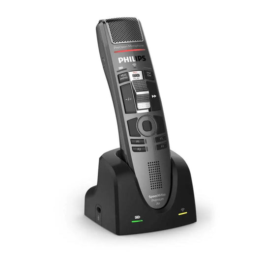 Philips SpeechMike Premium Air Wireless Slide Switch Microphone (SMP4010) - American Dictation